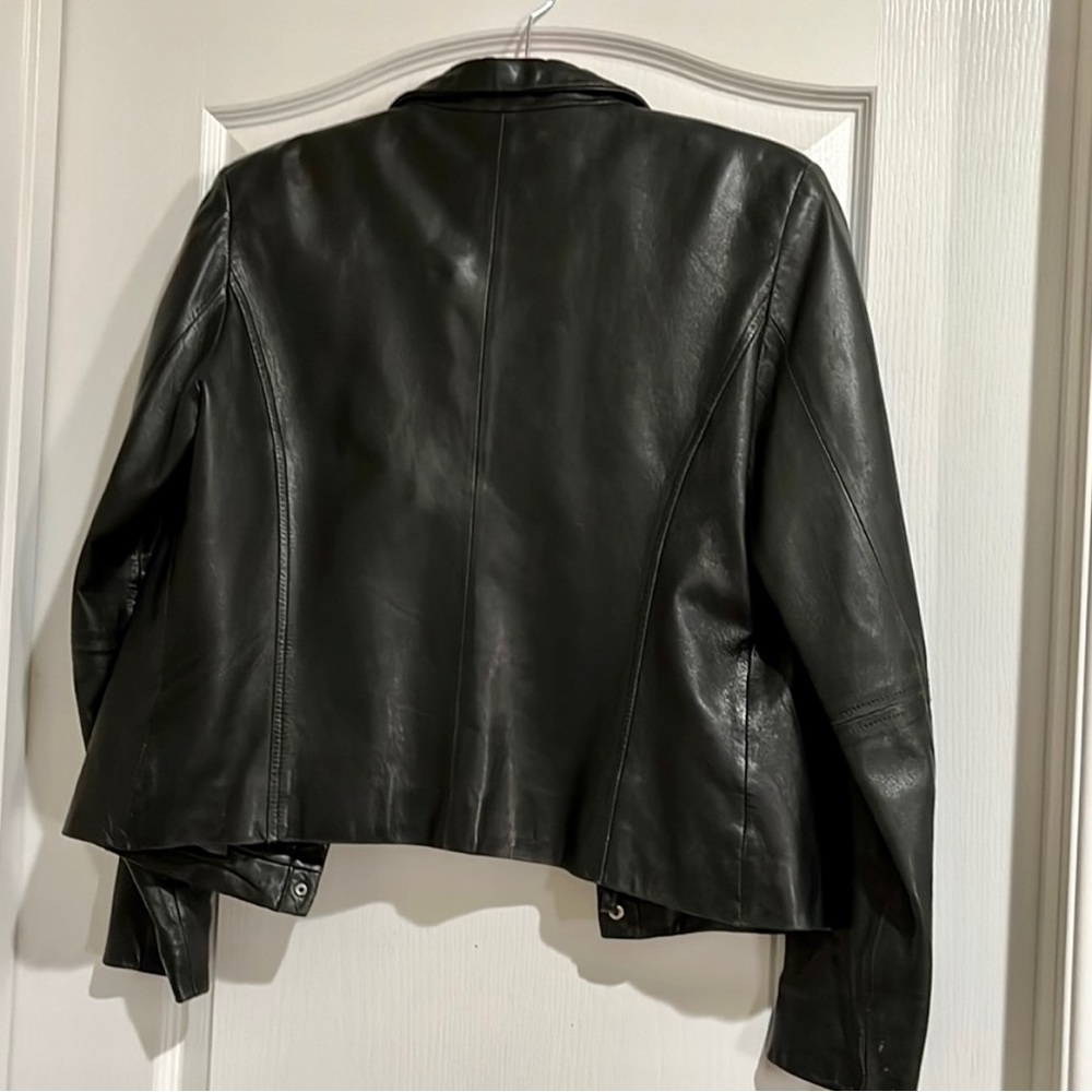 VTG Black Motto Leather Jacket - Picture 9 of 12